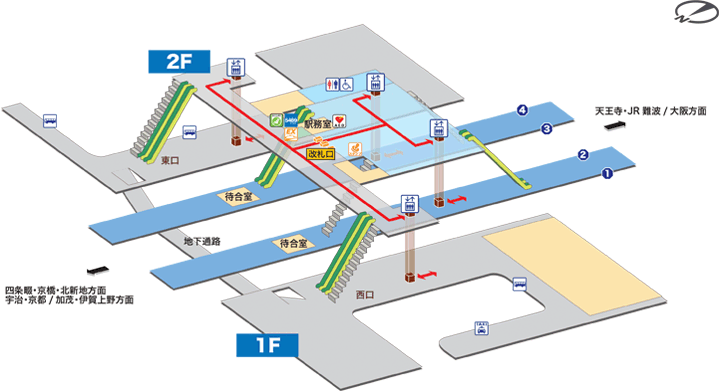 ＪＲ奈良線ＪＲ木津駅構内案内図